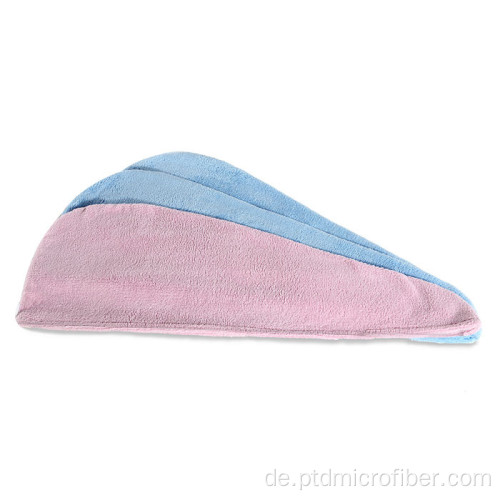 Plüsch Mikrofaser Haar trocknet Turban-Haartuch